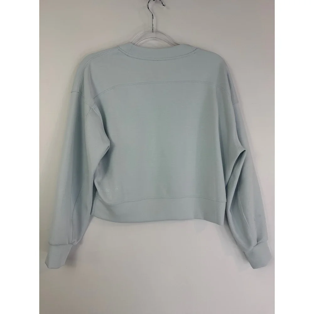 Lululemon Softstreme Perfectly Oversized Cropped Crew 4 Sheer Blue W3GL9S - Picture 4 of 13